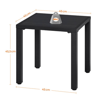 Outdoor Small Metal Square Side Table Garden Coffee End Table