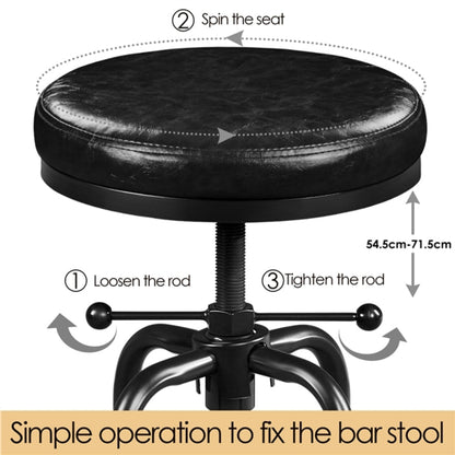 Vintage Industrial Bar Stool Rustic Swivel Bar Stool