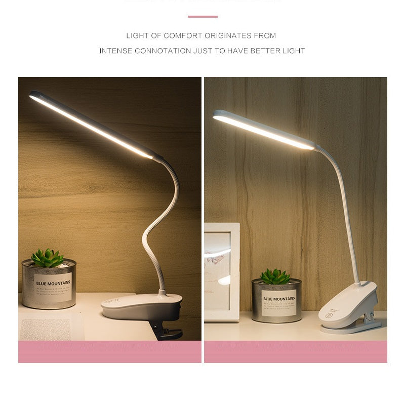 Rechargeable Clip-On LED Lamp USB Flexible Touch Control Desk Reading Light
