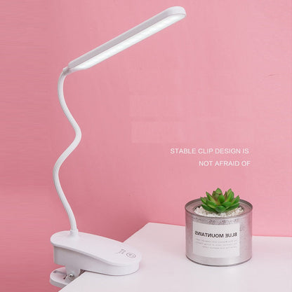Rechargeable Clip-On LED Lamp USB Flexible Touch Control Desk Reading Light