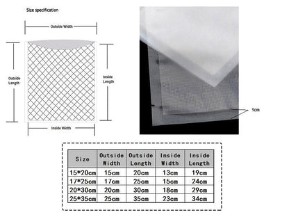Textured Vacuum Seal Bags Pre-cut Food Storage Saver Bags Size XS-L