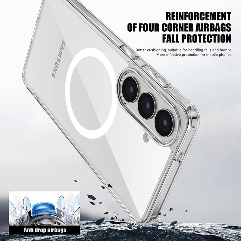 Compatible with Samsung S26 Plus 2026 Aurora Series Crystal Magnetic Phone Case Clear