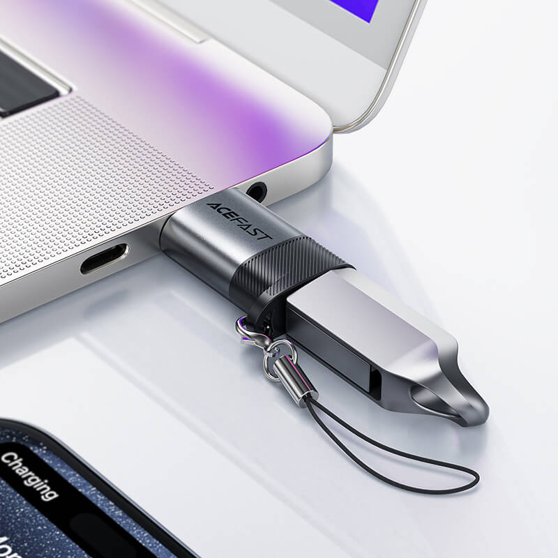 Acefast Type-C to USB-A Adapter 10Gbps Data Sync and 27W Charging Support J8