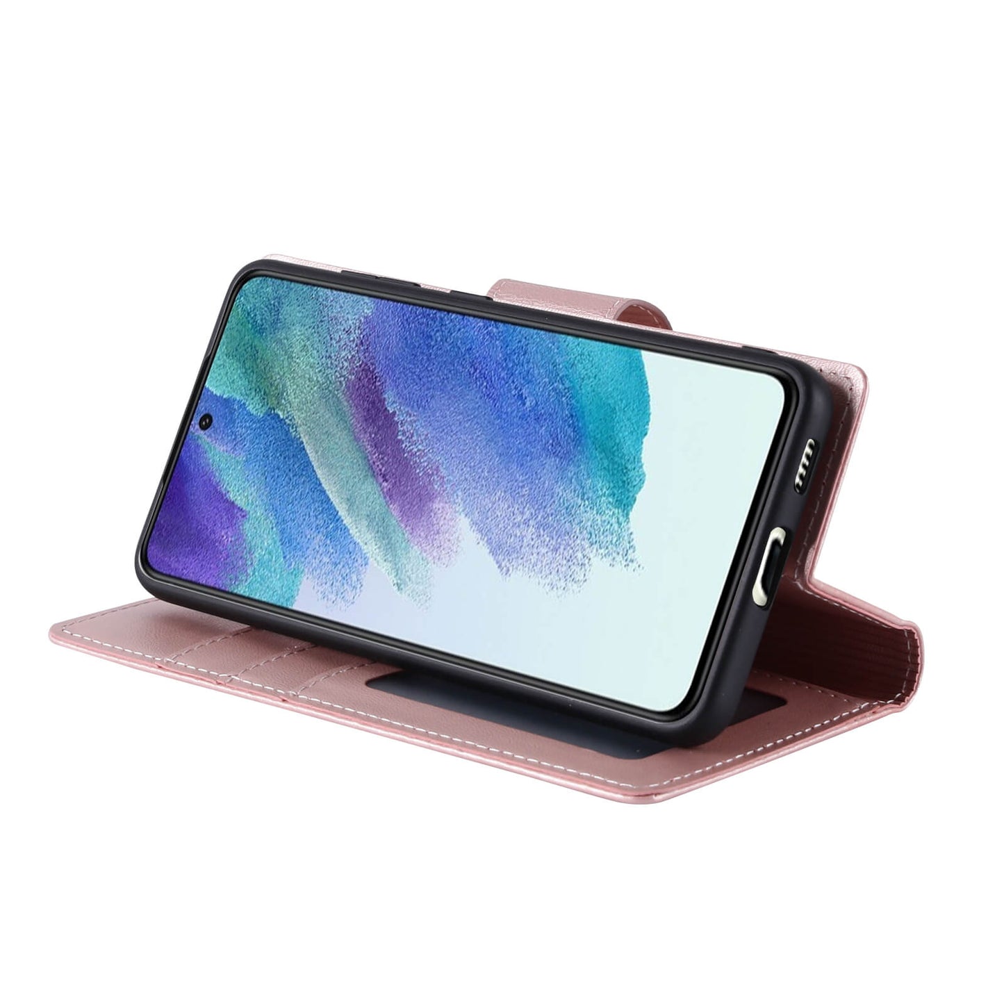 Compatible with Samsung S26 Plus 2026 Hanman Miro Leather 2-in-1 Wallet Case with Magnetic Back
