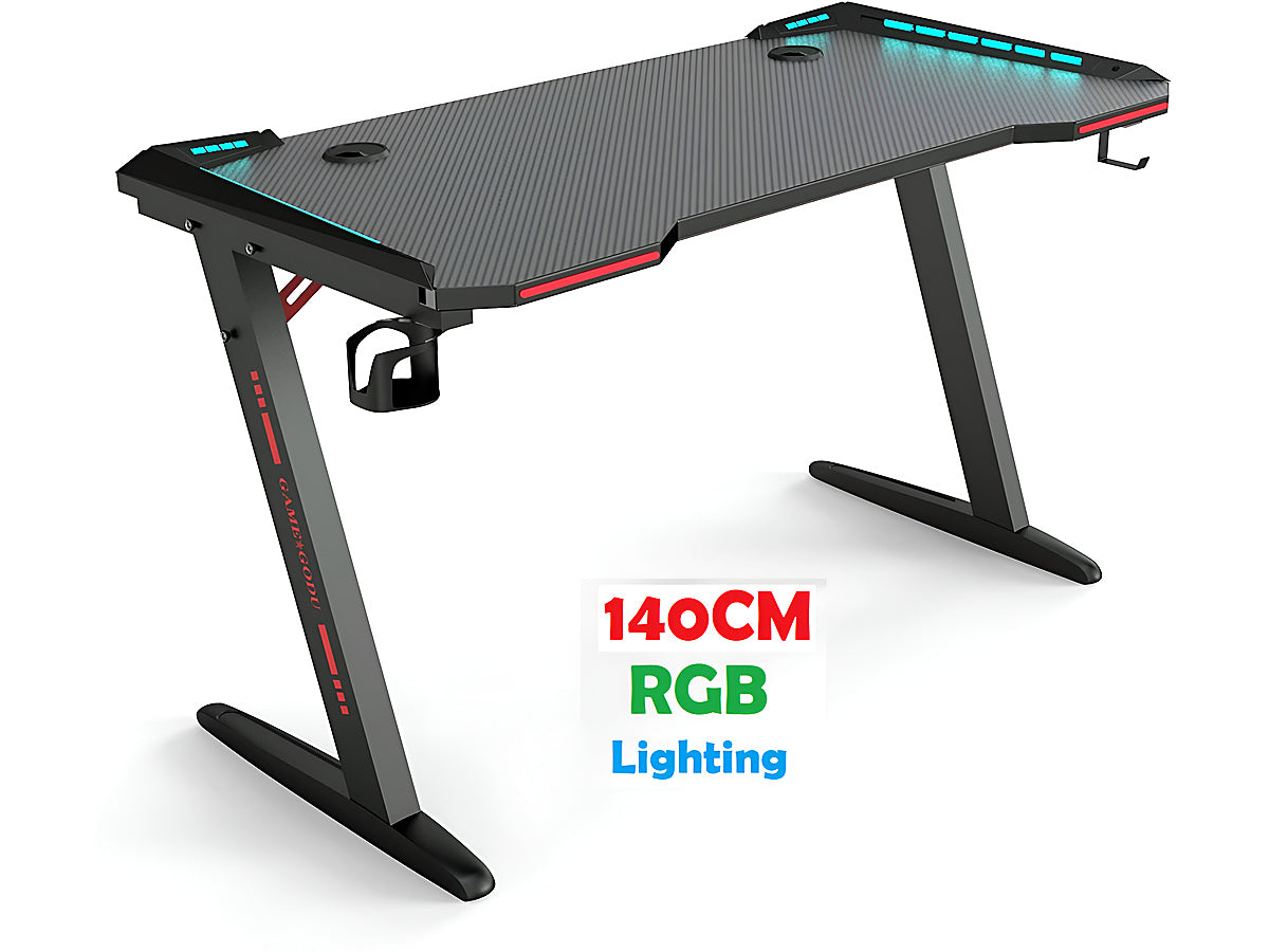 Gaming Desk Table Computer Desk RGB Light 120cm