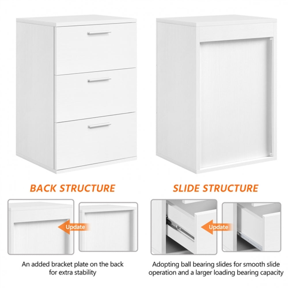 Set of 2 3 Drawers Side Table End Table