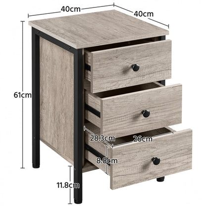 3 Drawer Nightstand Storage