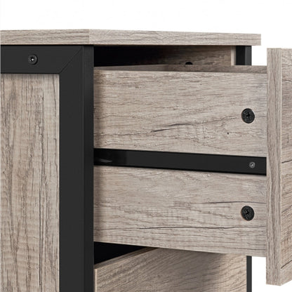 Metal-Framed Side Table with 2 Drawers