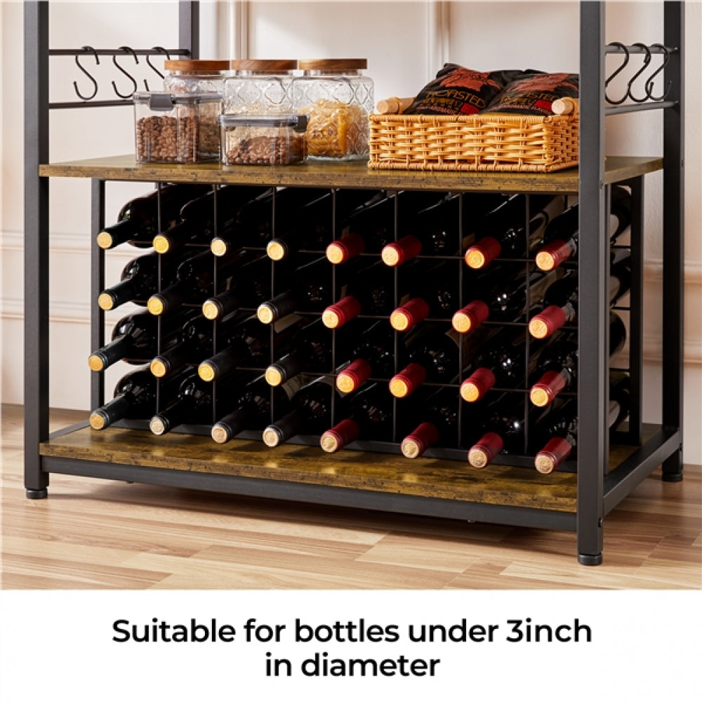 Freestanding Wine Rack with Glass Holder and Wine Storage