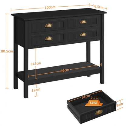 4-Drawer Console Table