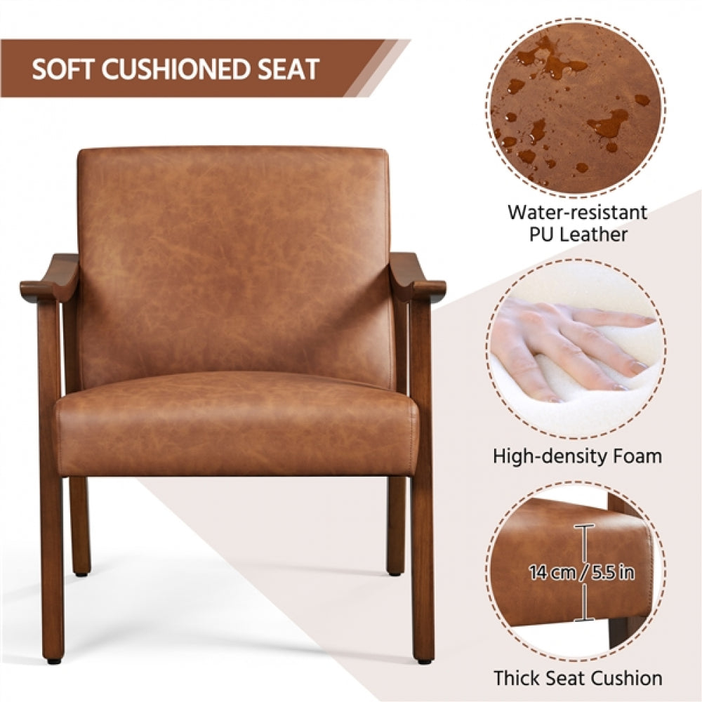 Faux Leather Accent Chair Armchair