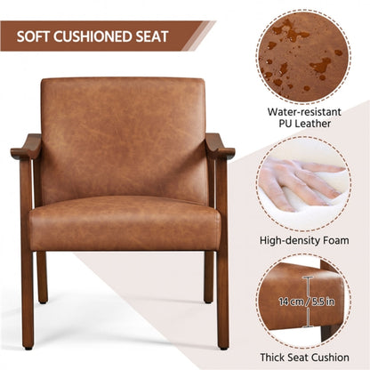 Faux Leather Accent Chair Armchair