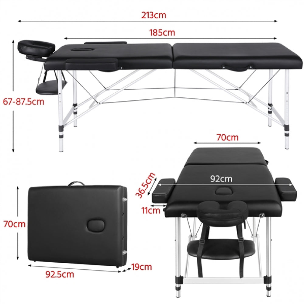 Portable 2 Fold Aluminum Massage Bed
