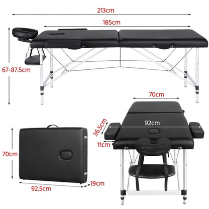 Portable 2 Fold Aluminum Massage Bed