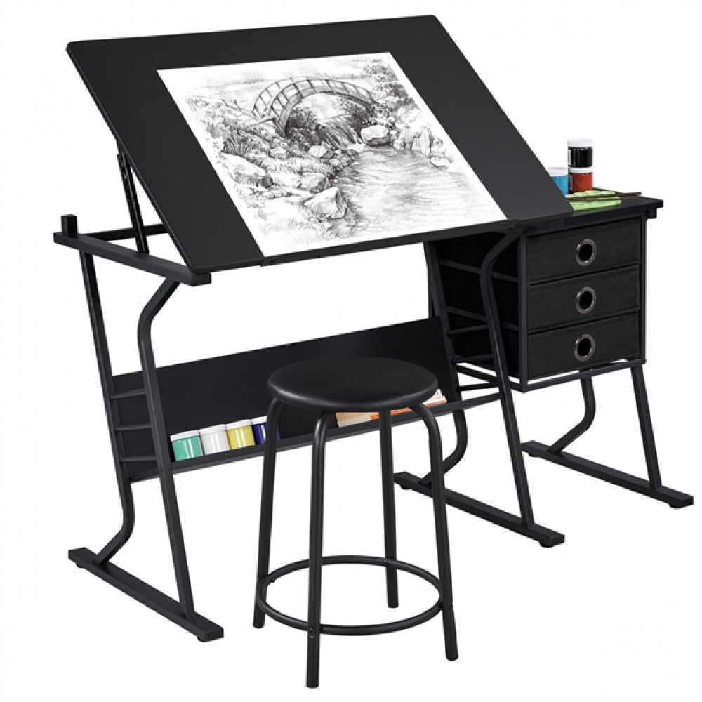 Drafting Table & Stool Set For Artists