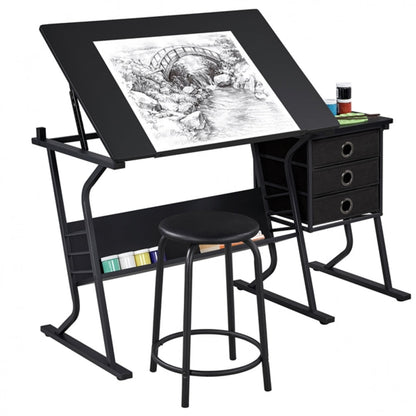 Drafting Table & Stool Set For Artists