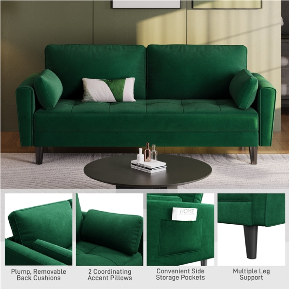 Fabric Upholstered Sofa 2 Seater Couch