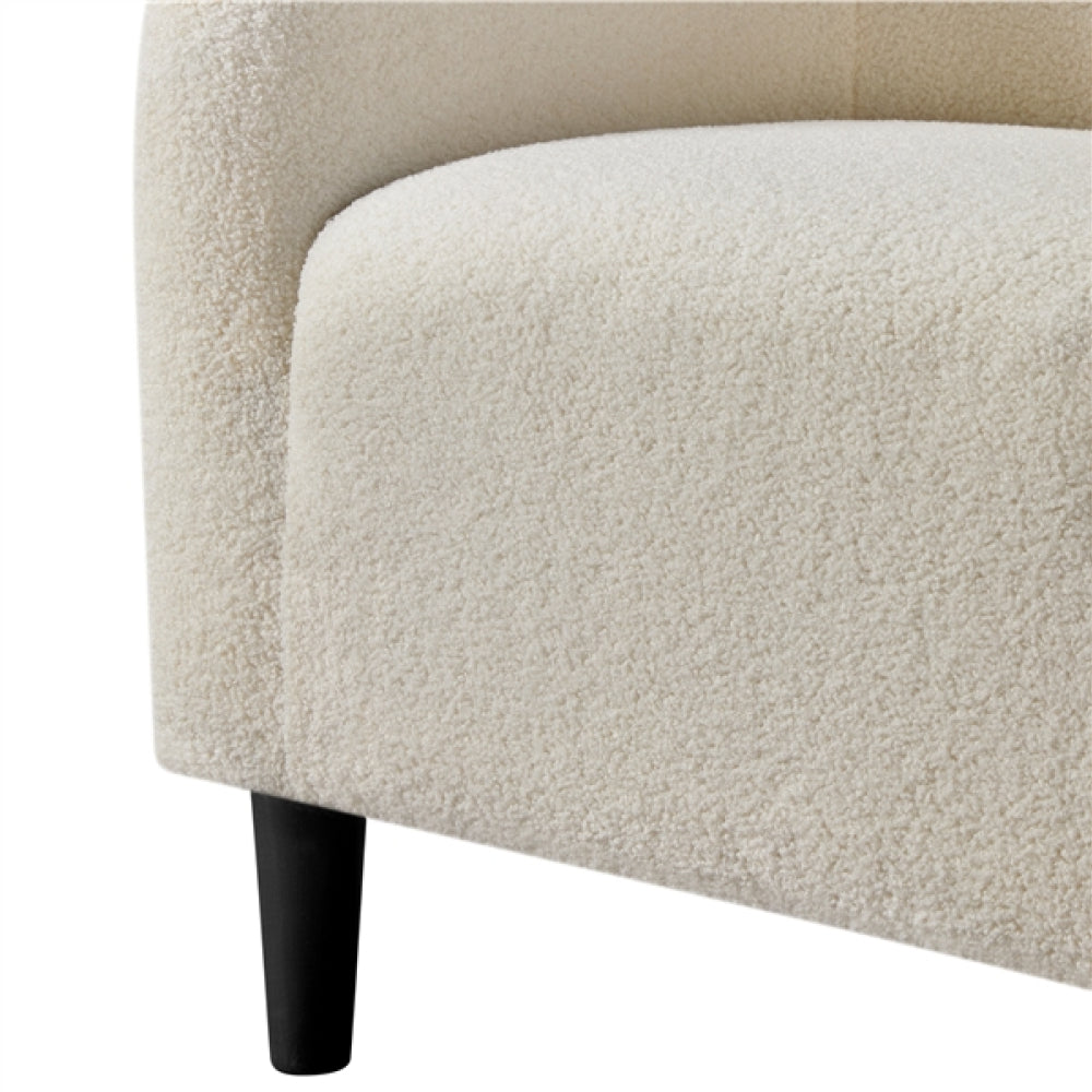 Boucle Club Chair Accent Barrel Chair Upholstered Arm Chair
