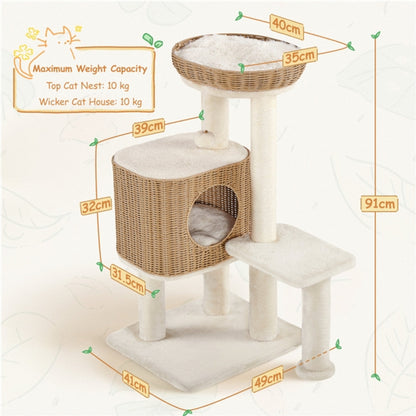 36″ Tall Rattan Cat Tree