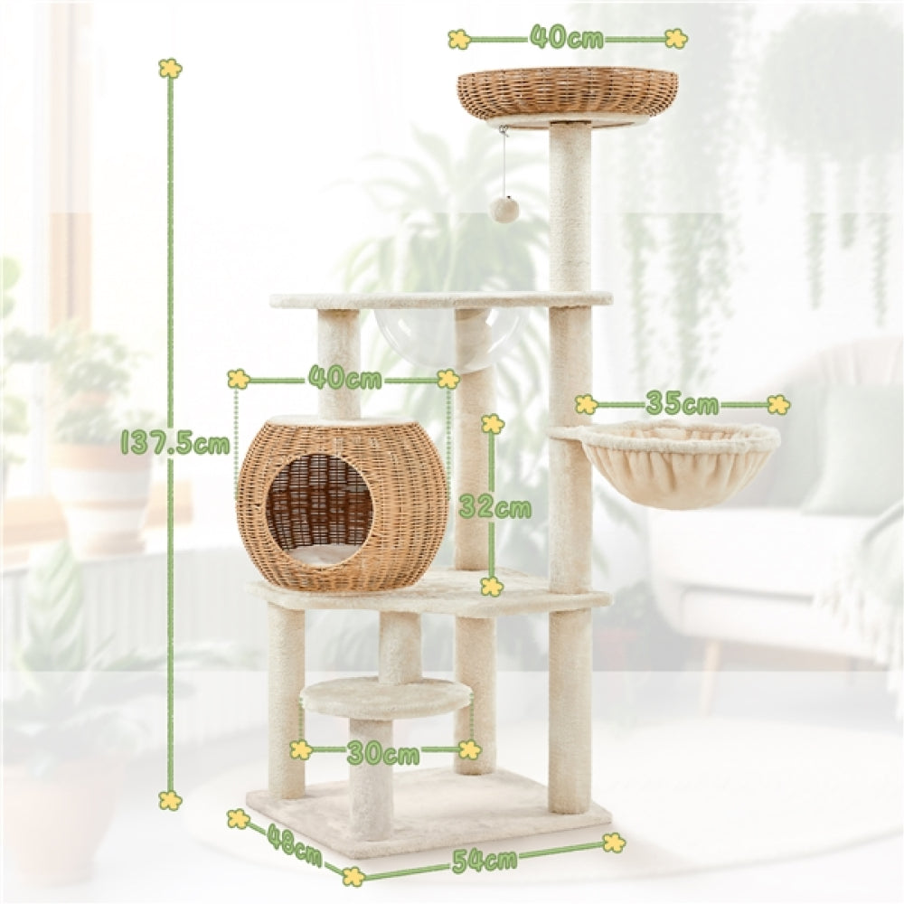 54″ Tall Rattan Cat Tree