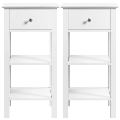 Narrow Bedside Table Nightstand with 1 Drawer 2 Shelves