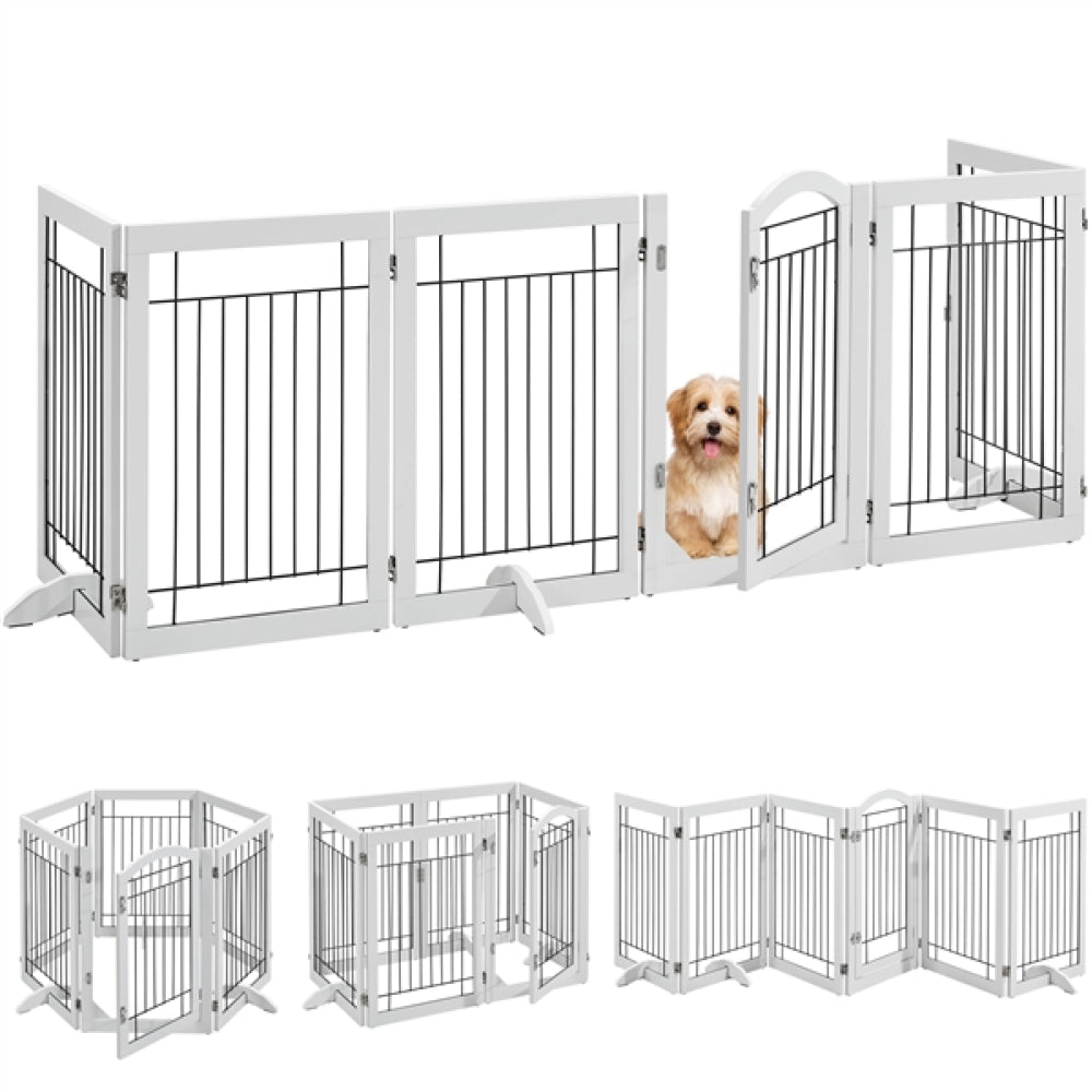 6-Panel Pet Puppy Safety Fence with 3 Support Feet