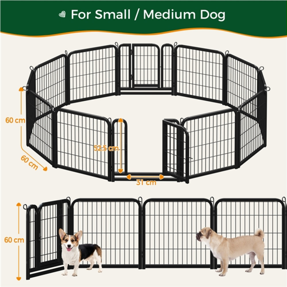 12 Panels Dog Playpen Metal Pet Pen