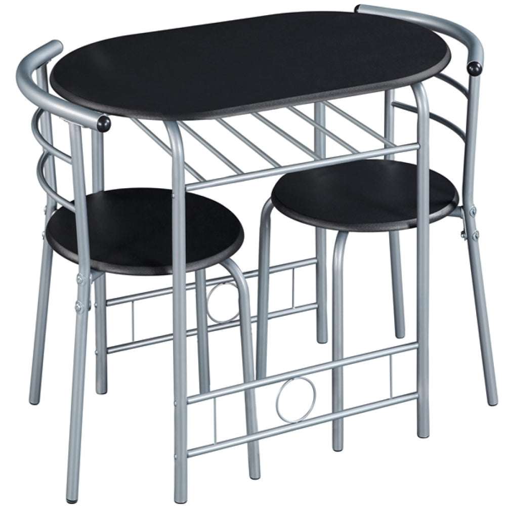 Modern Round Dining Table Set for 2 Dining Chairs