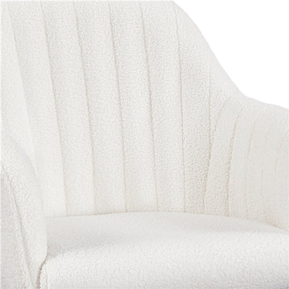 Modern Boucle Desk Chair Computer Chair Computer Chair Ivory