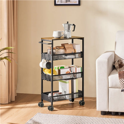 4-Tier Storage Trolley Kitchen Trolley