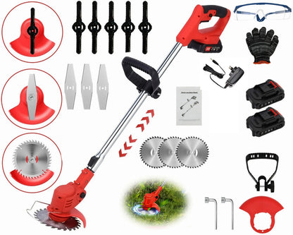 Electric Cordless Lawnmower Electric Rotary Lawn Mower, Close Edge Cutting, Rear Roller, Manual Height Adjust