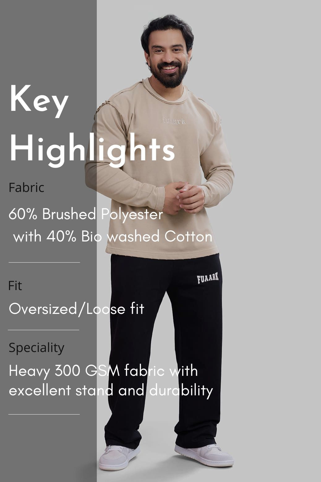 Shell Raw Sweatshirt Beige