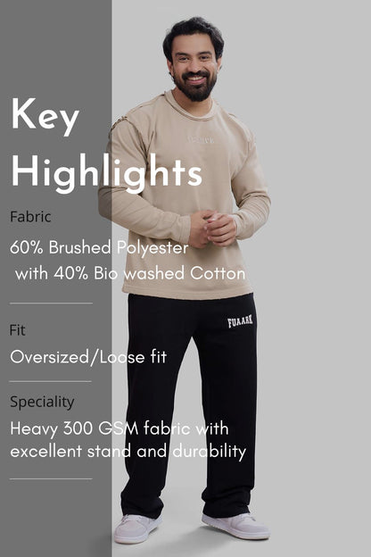 Shell Raw Sweatshirt Beige