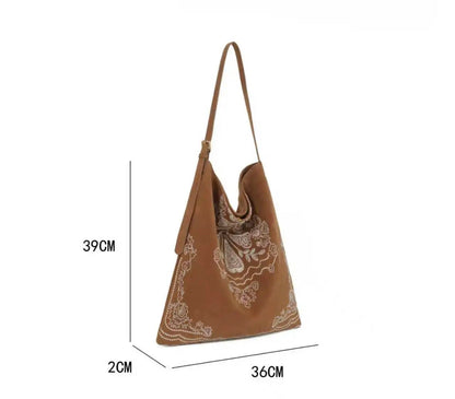Lady Bohemian Embroidered Triangle Shoulder Bag