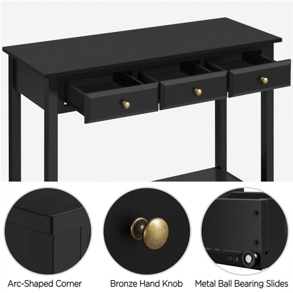 3-Drawer Console Table with Storage Shelf