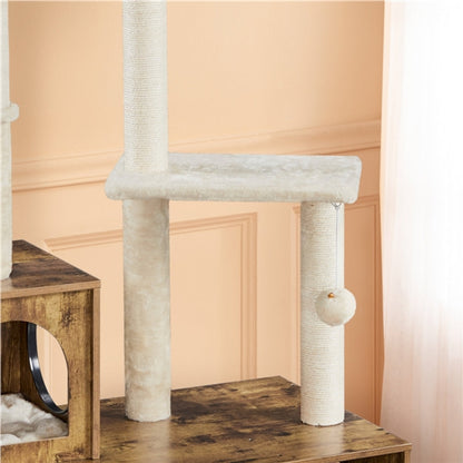 Litter Box Enclosure with Cat Tree Tower