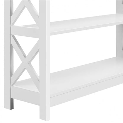 Wooden Console Table with 1 Drawer and 2 Open Shelves