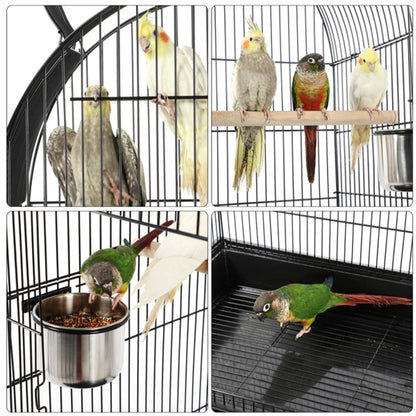 Open Top Metal Bird Cage Rolling Parrot Cage