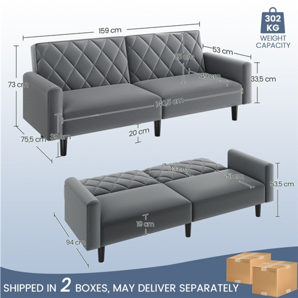 Velvet Convertible Sofa Bed