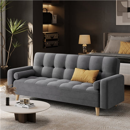 3 Seater Velvet Convertible Sofa Bed