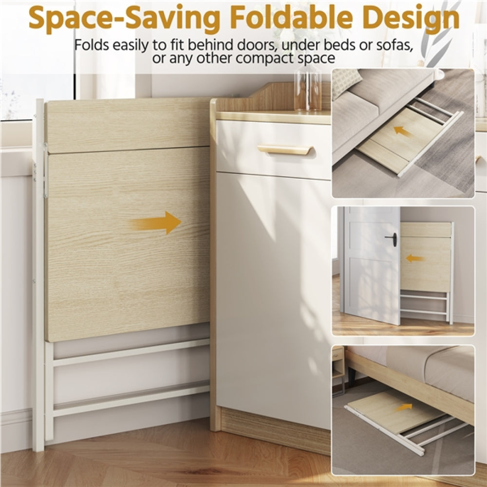 2-Tier Foldable Computer Desk w/ Monitor Shelf