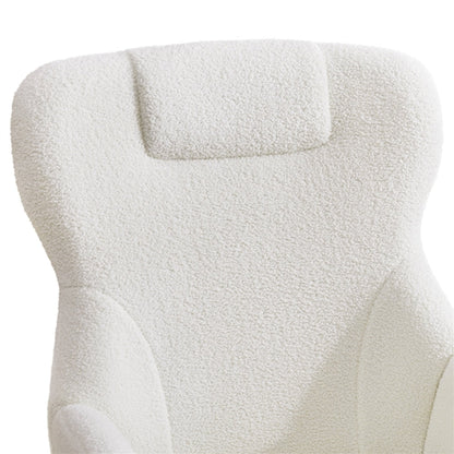 Boucle Upholstered Armchair Rocking Chair