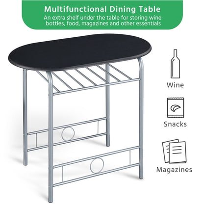 Modern Round Dining Table Set for 2 Chairs + 1 Table