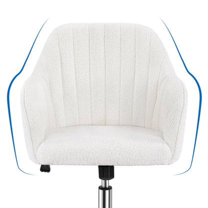 Modern Boucle Desk Chair Computer Chair Computer Chair Ivory