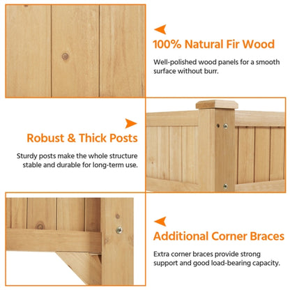 8-Pocket Wood Elevated Garden Planter with Fabric Liner