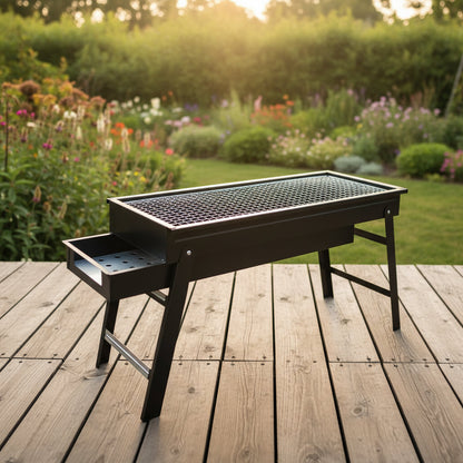 Folding Barbecue BBQ Charcoal Grill Black For Camping, Picnic, Outdoor, Travel