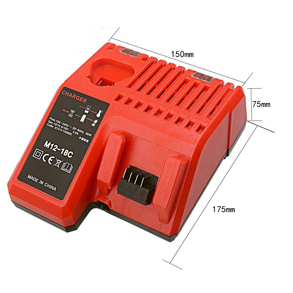 Compatible Replacement Milwaukee 18V 4AH Battery with Milwaukee Battery Charger