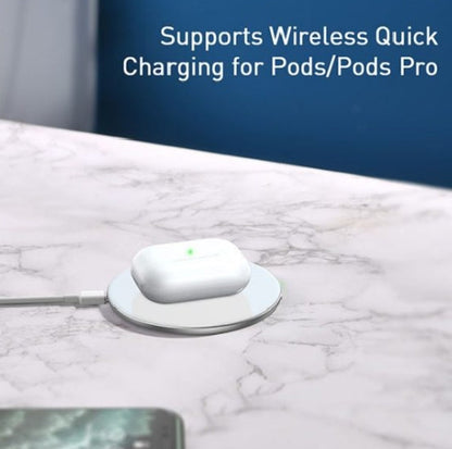 15W Quick Charge Wireless Charger Fast Wireless Charging Pad Phone Earbuds Black
