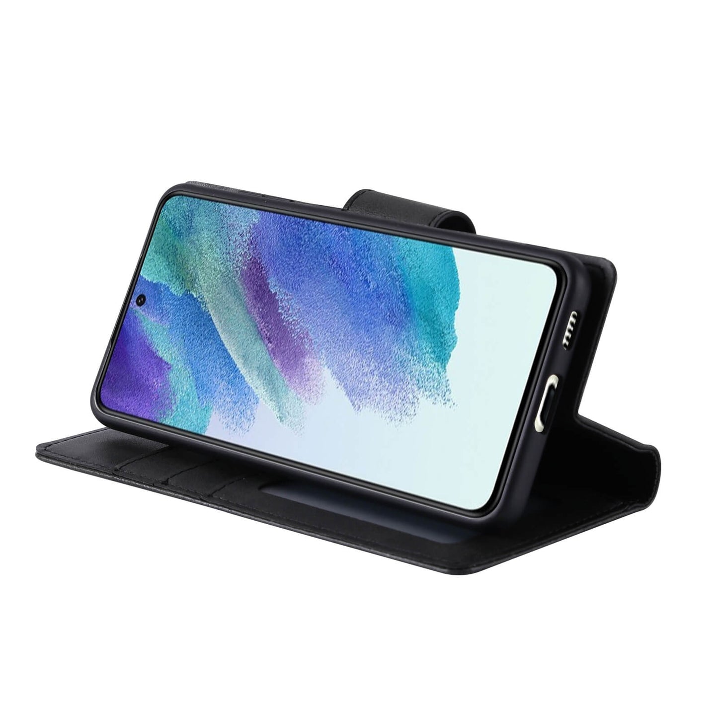 Compatible with Samsung S26 Plus 2026 Hanman Miro Leather 2-in-1 Wallet Case with Magnetic Back
