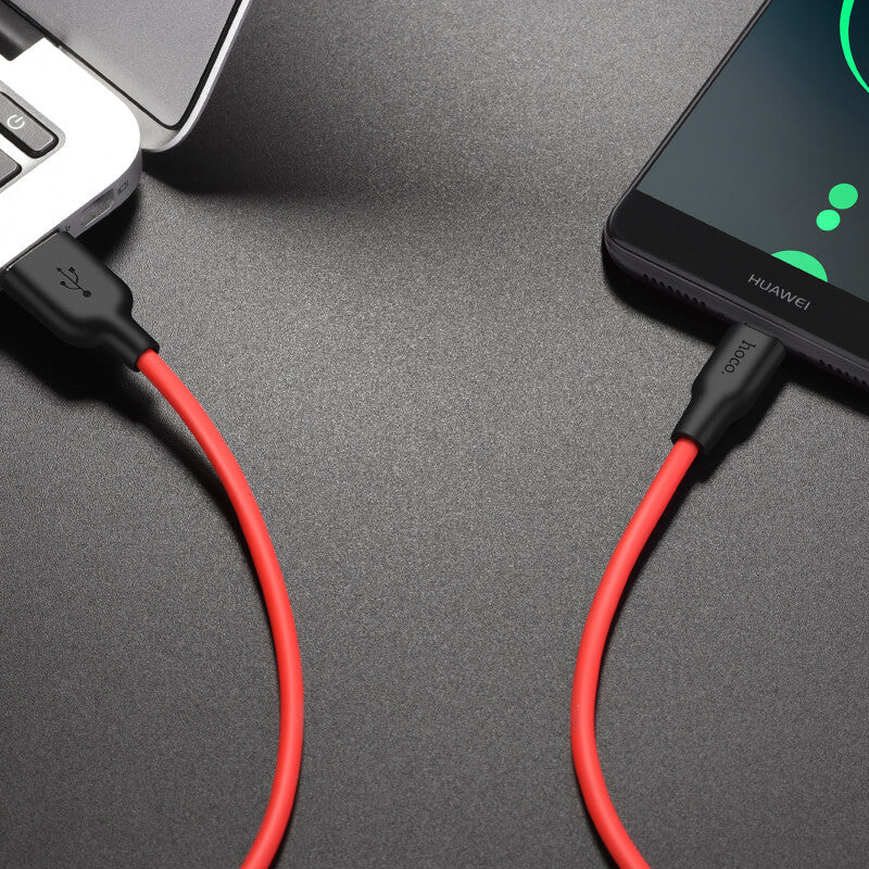 Hoco Silicone USB-A to Type-C Charging Data Cable 2m X21 Plus